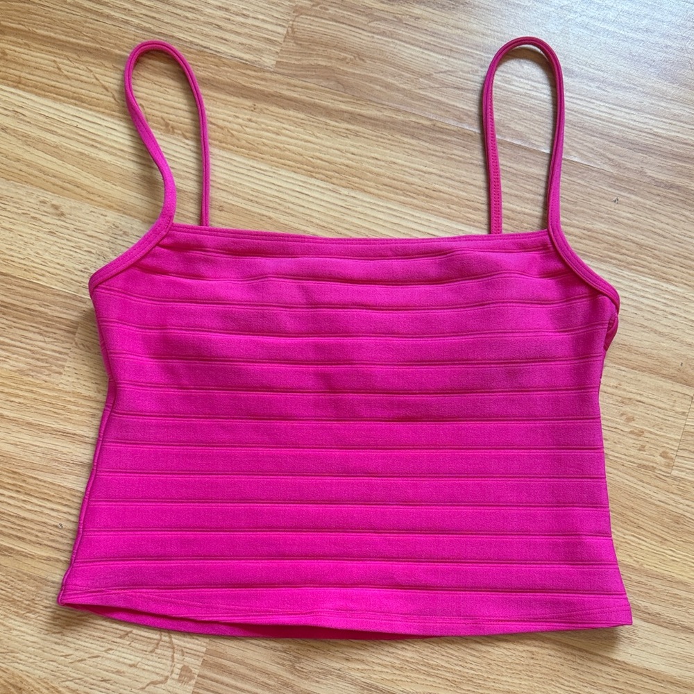 La Blanca Ribbed Cami Swim Top - Size 8